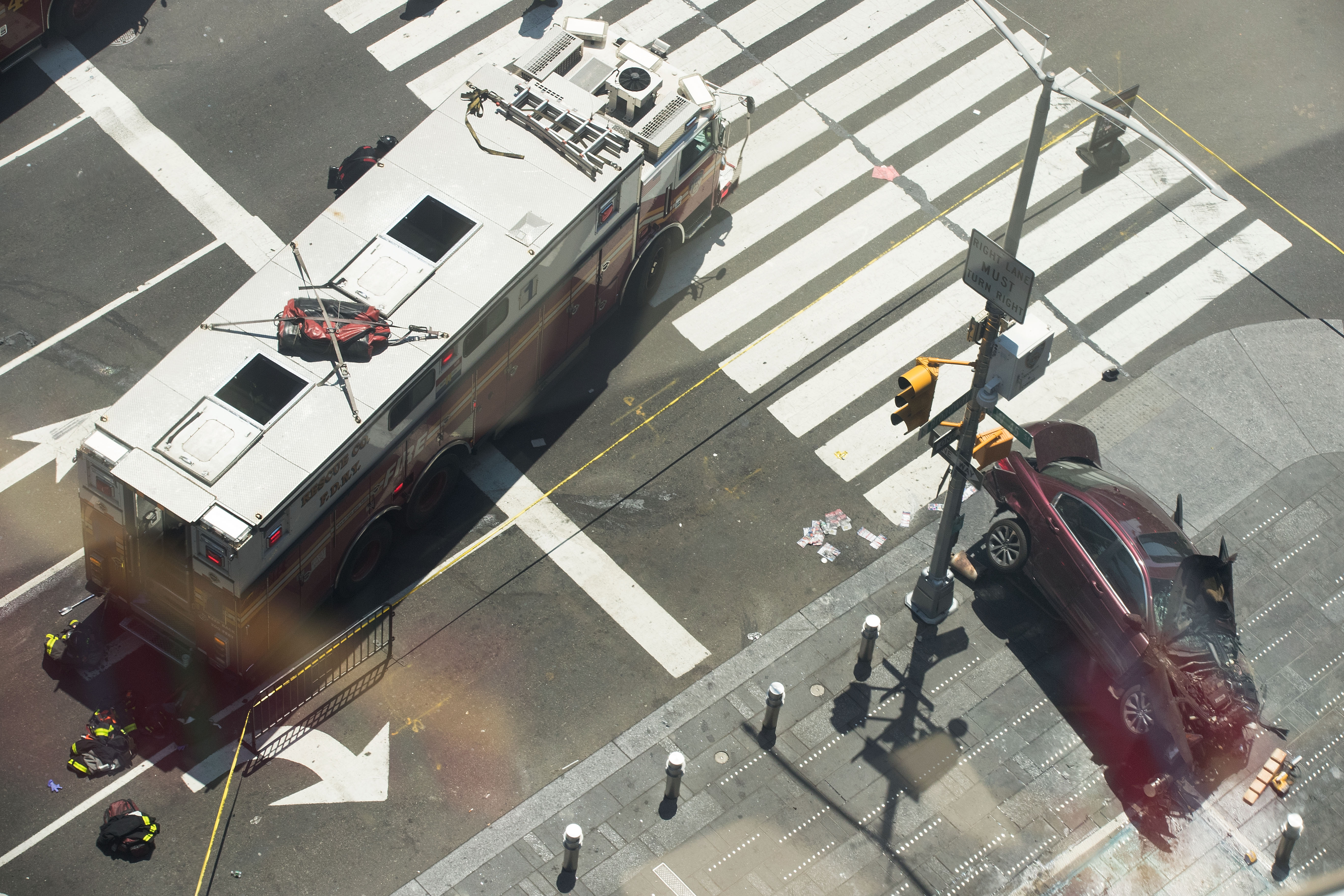 Car Crashes Into Pedestrians In Times Square