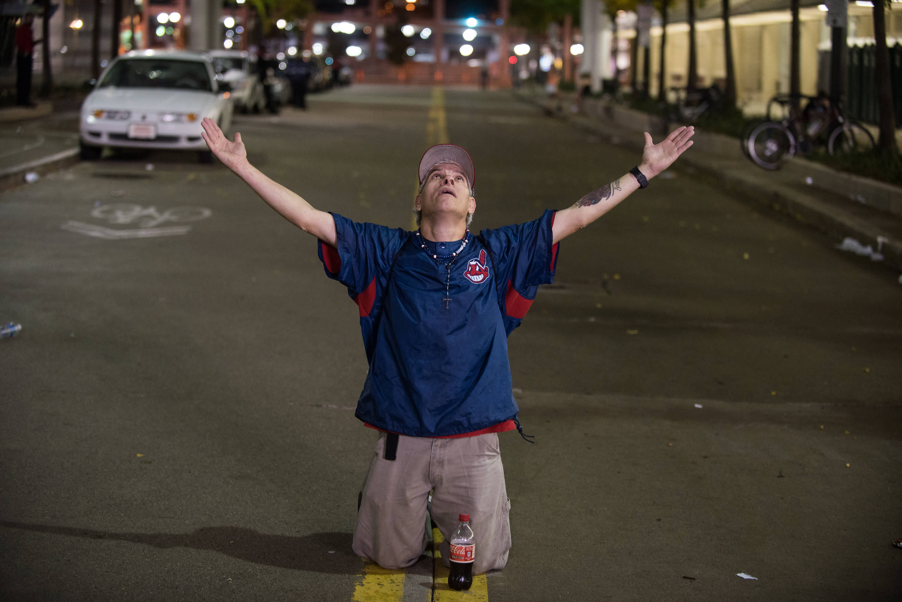 Cleveland Indians Fans Gather To The Final Game Of World Series Against The Chicago Cubs
