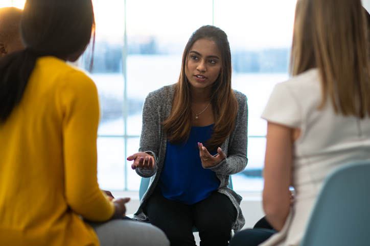 Multi-Ethnic Mental Health Meeting stock photo