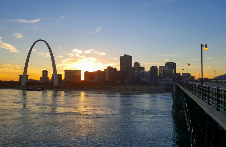 St. Louis across the Mississippi River