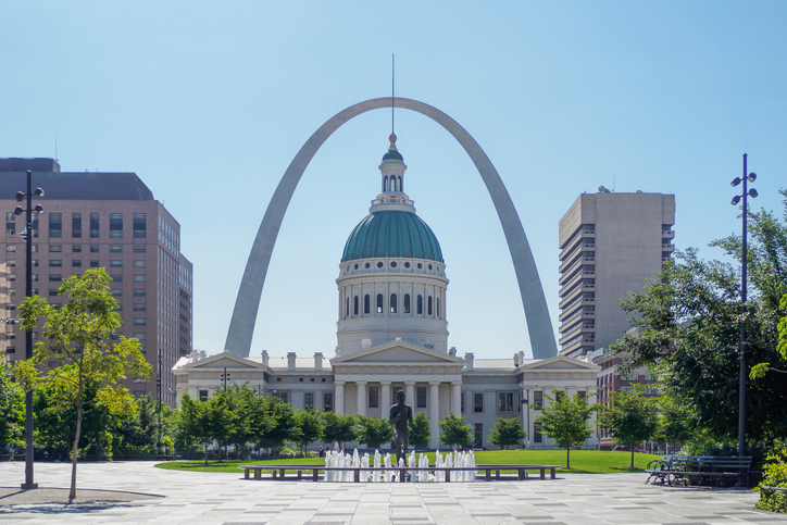 The Gateway Arch and The Old Courthouse, St. Louis, Missouri